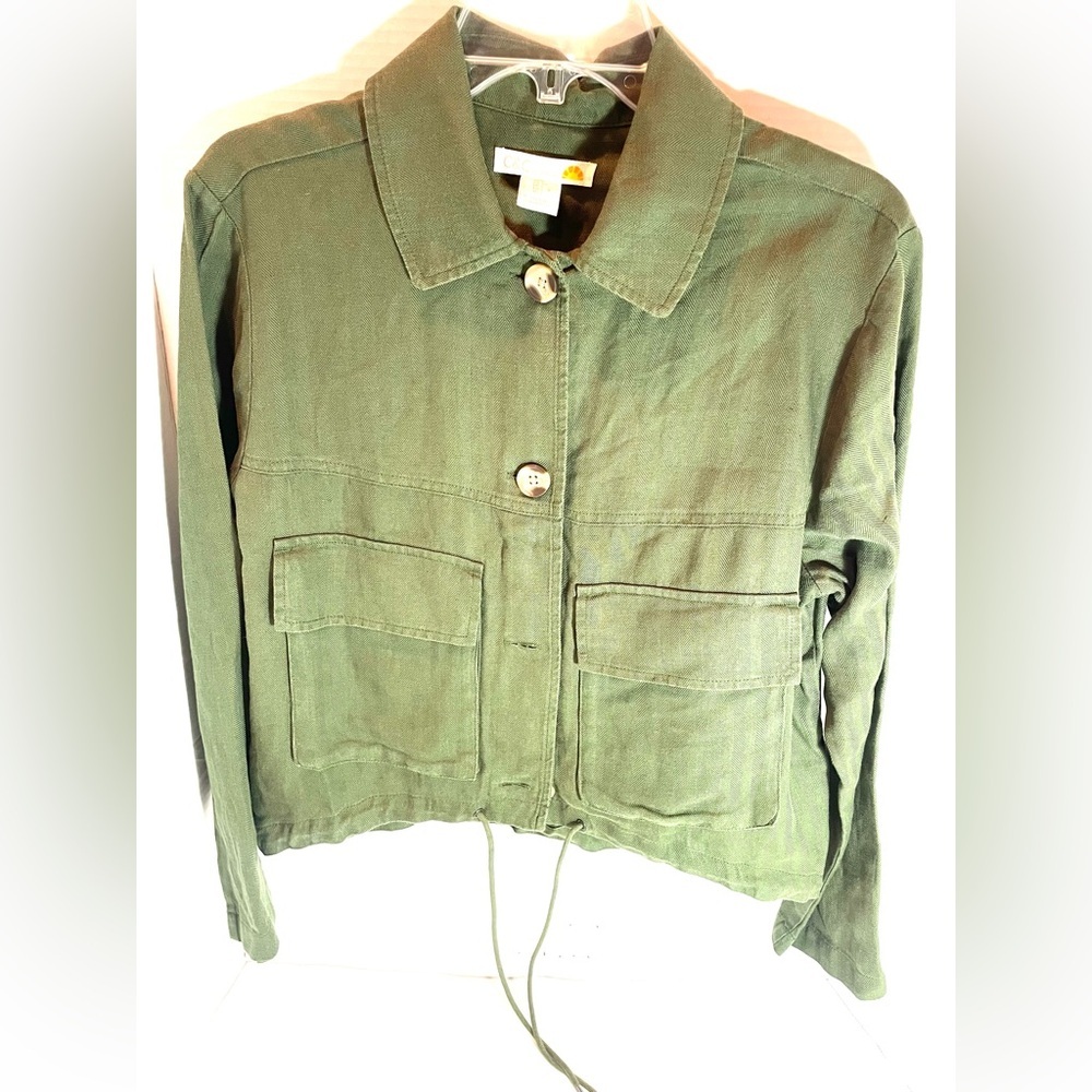 C&C California Olive Green Cropped Utility Jacket  Size Small